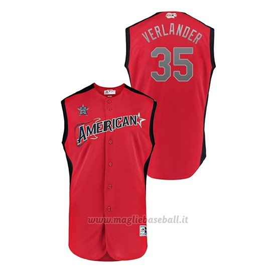 Maglia Baseball Bambino Houston Houston Astros 2019 All Star Game Player American League Justin Verlander Rosso